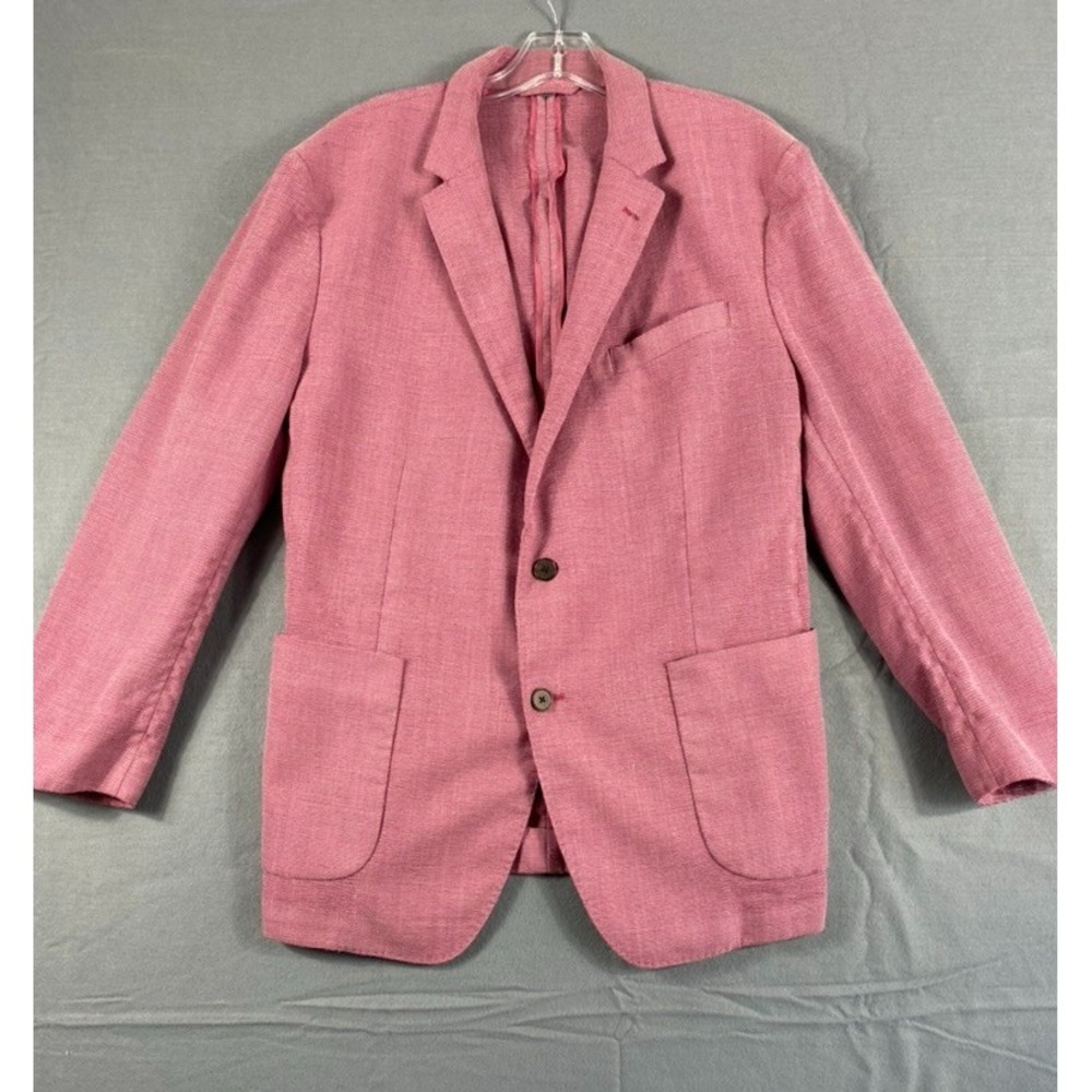 Bonobos X Vitale Barberis Canonico Unstructured Blazer Sportcoat 44R Pink Wool